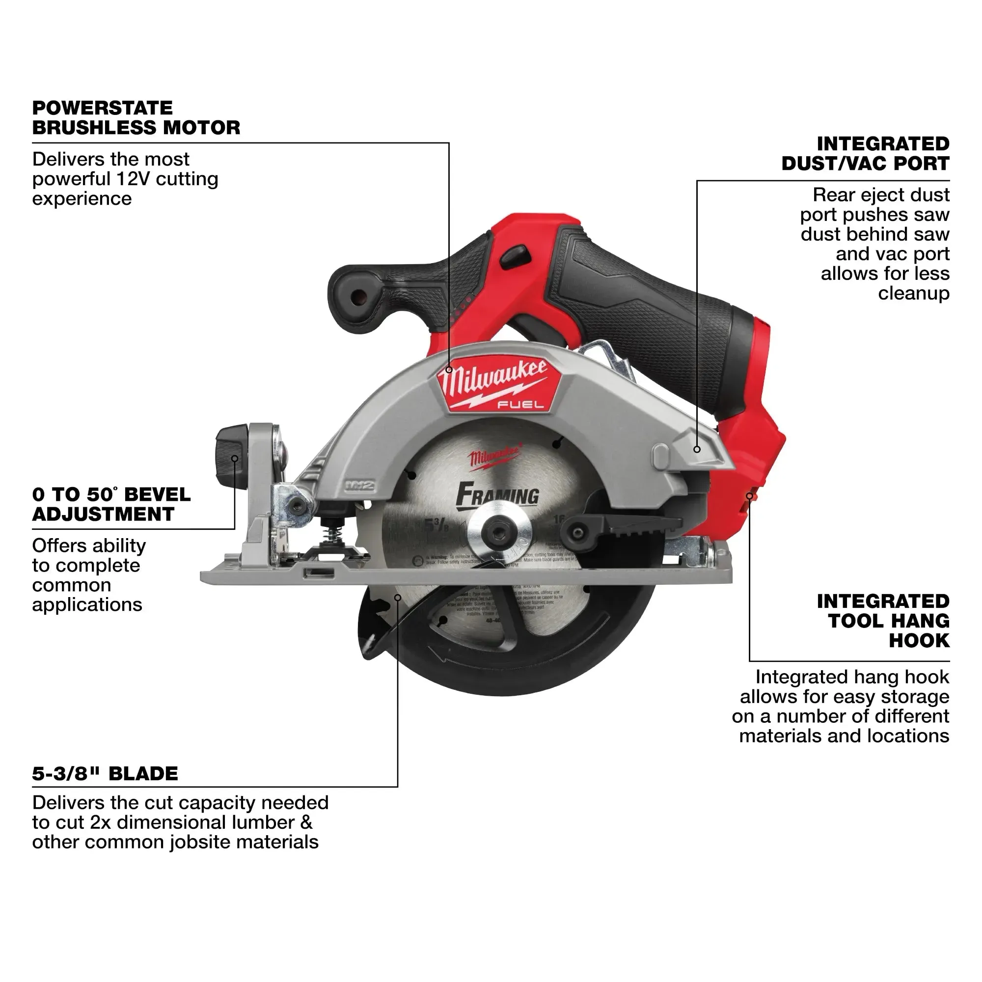 Milwaukee 2521-20 M12 FUEL 5-3/8” Circular Saw