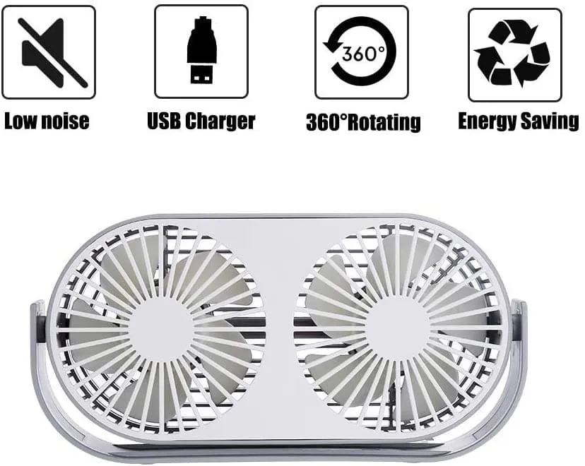 Mini USB Desk Fan with Double Fan Blade