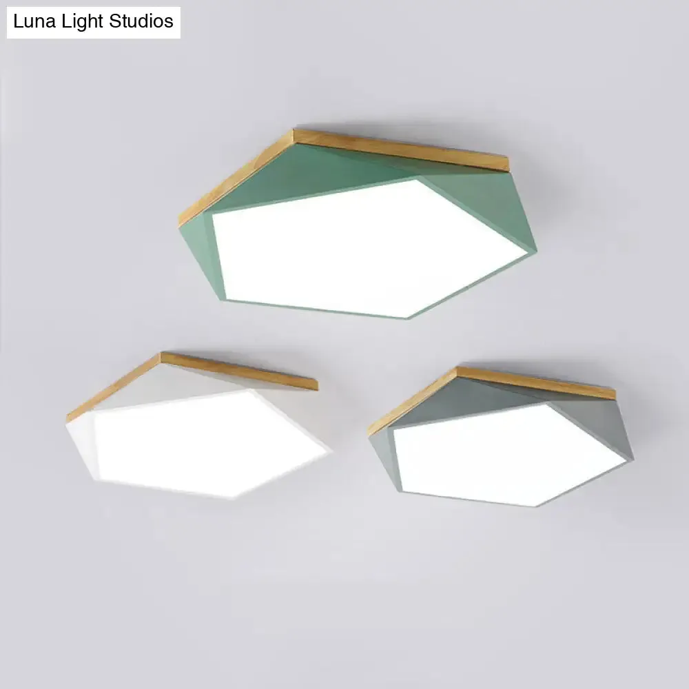 Minimalist Metal Pentagon Flush Mount LED Ceiling Light