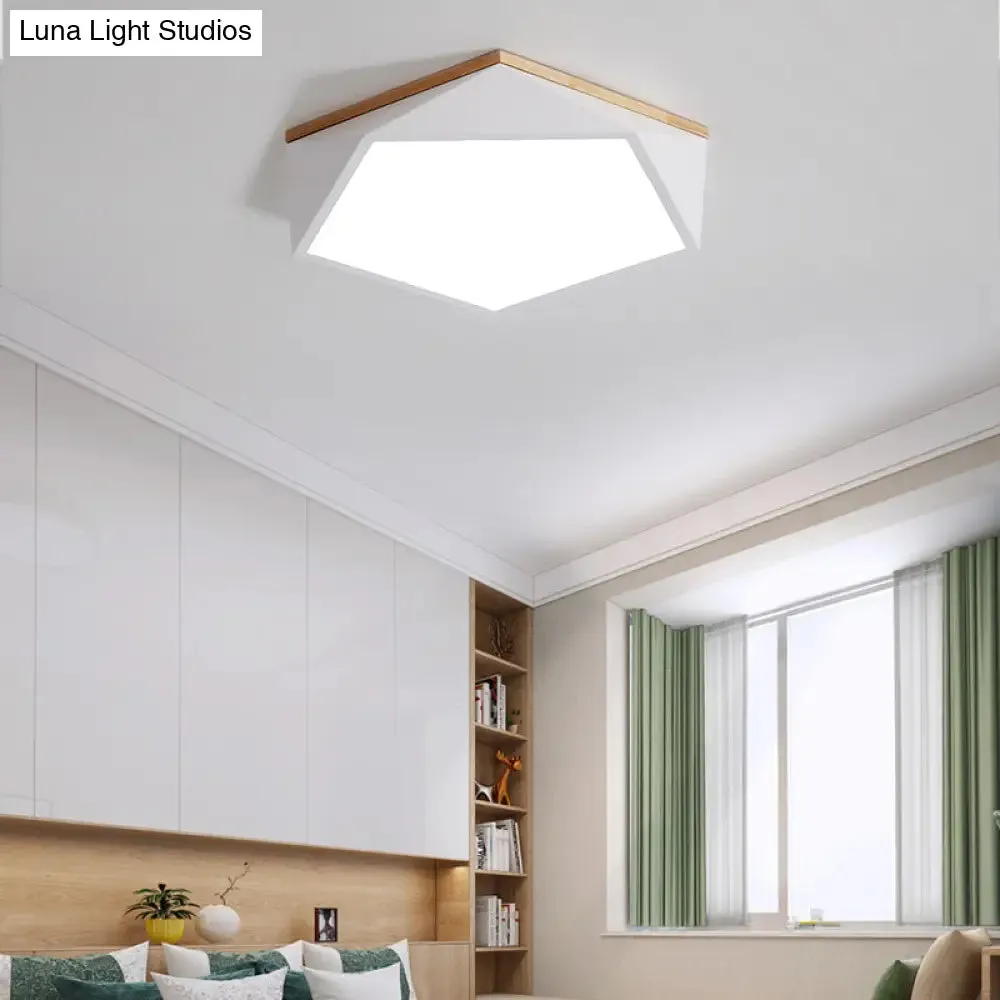 Minimalist Metal Pentagon Flush Mount LED Ceiling Light