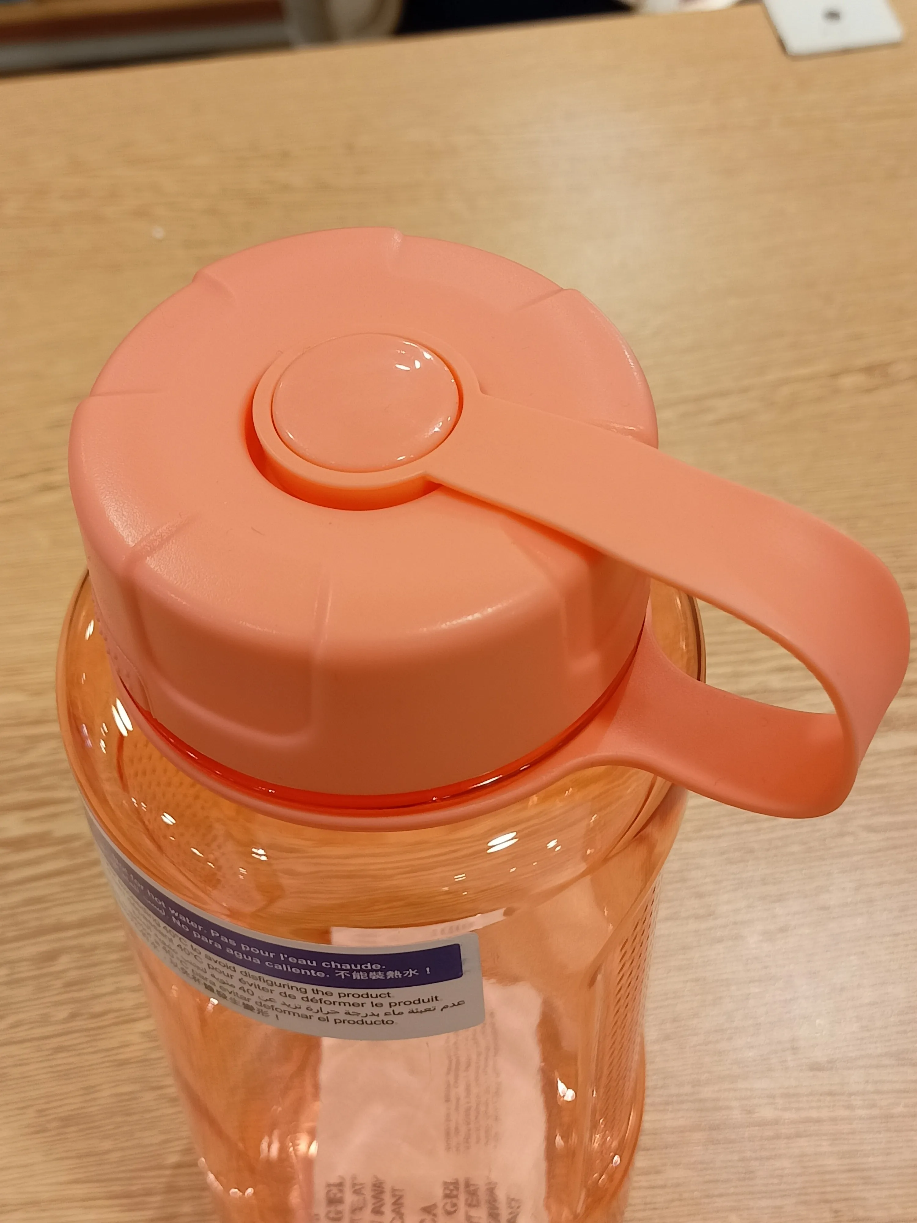 Miniso Large Capacity Plastic Water Bottle with Screw Lid (1100ml) (Pink)