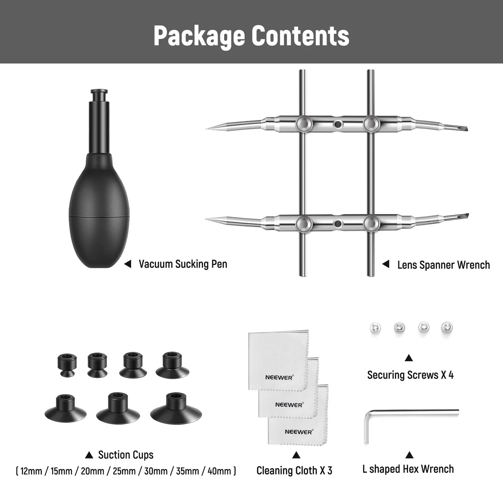 NEEWER Lens Sucker and Spanner Kit