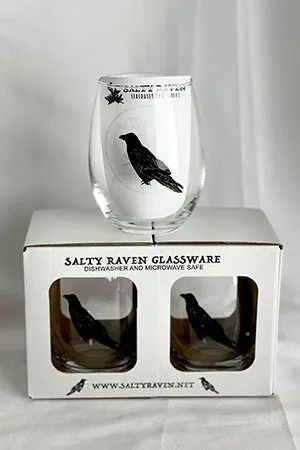 Perched Raven Stemless Wine Glass