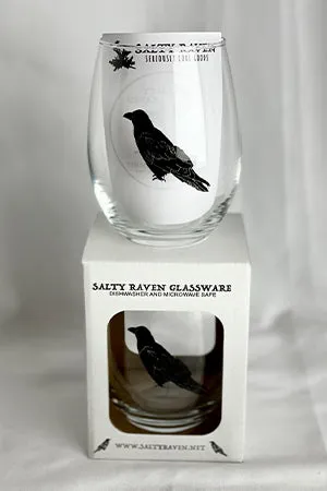 Perched Raven Stemless Wine Glass