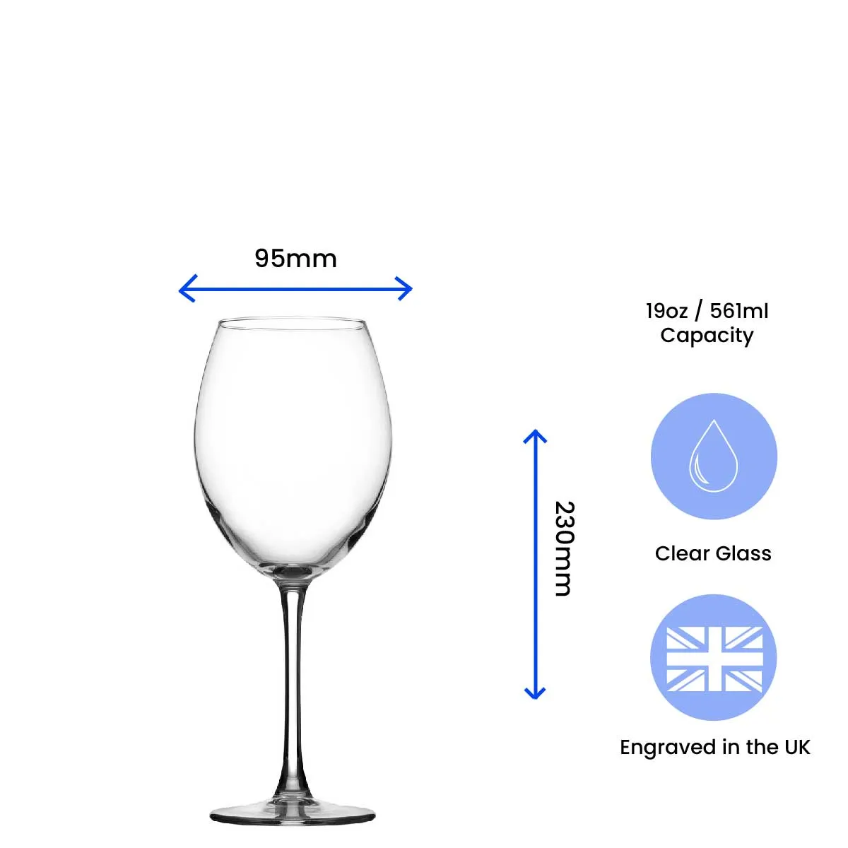 Personalised Engraved Enoteca Wine Glass with Name's Glass Serif Measurements Design, Customise with Any Name