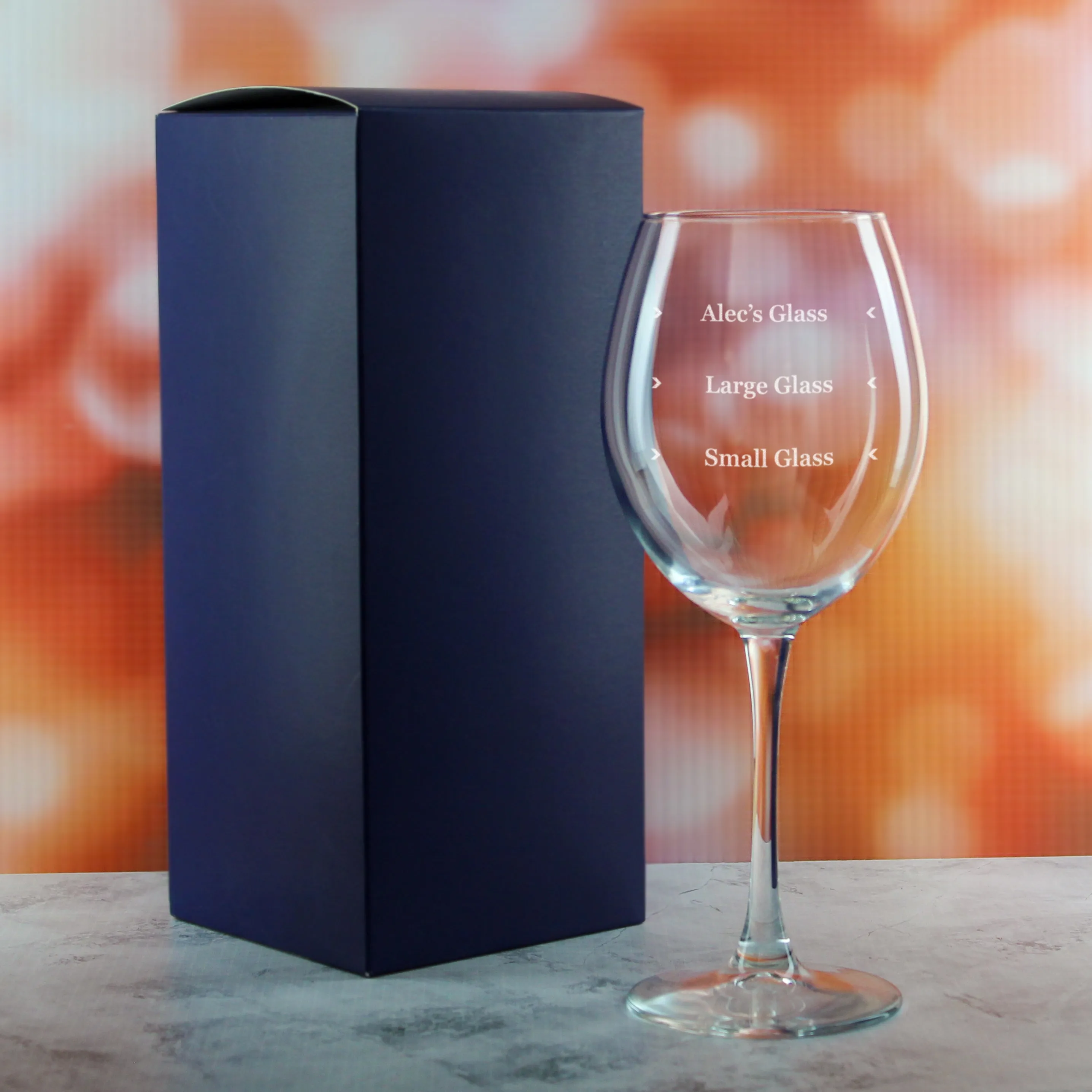 Personalised Engraved Enoteca Wine Glass with Name's Glass Serif Measurements Design, Customise with Any Name