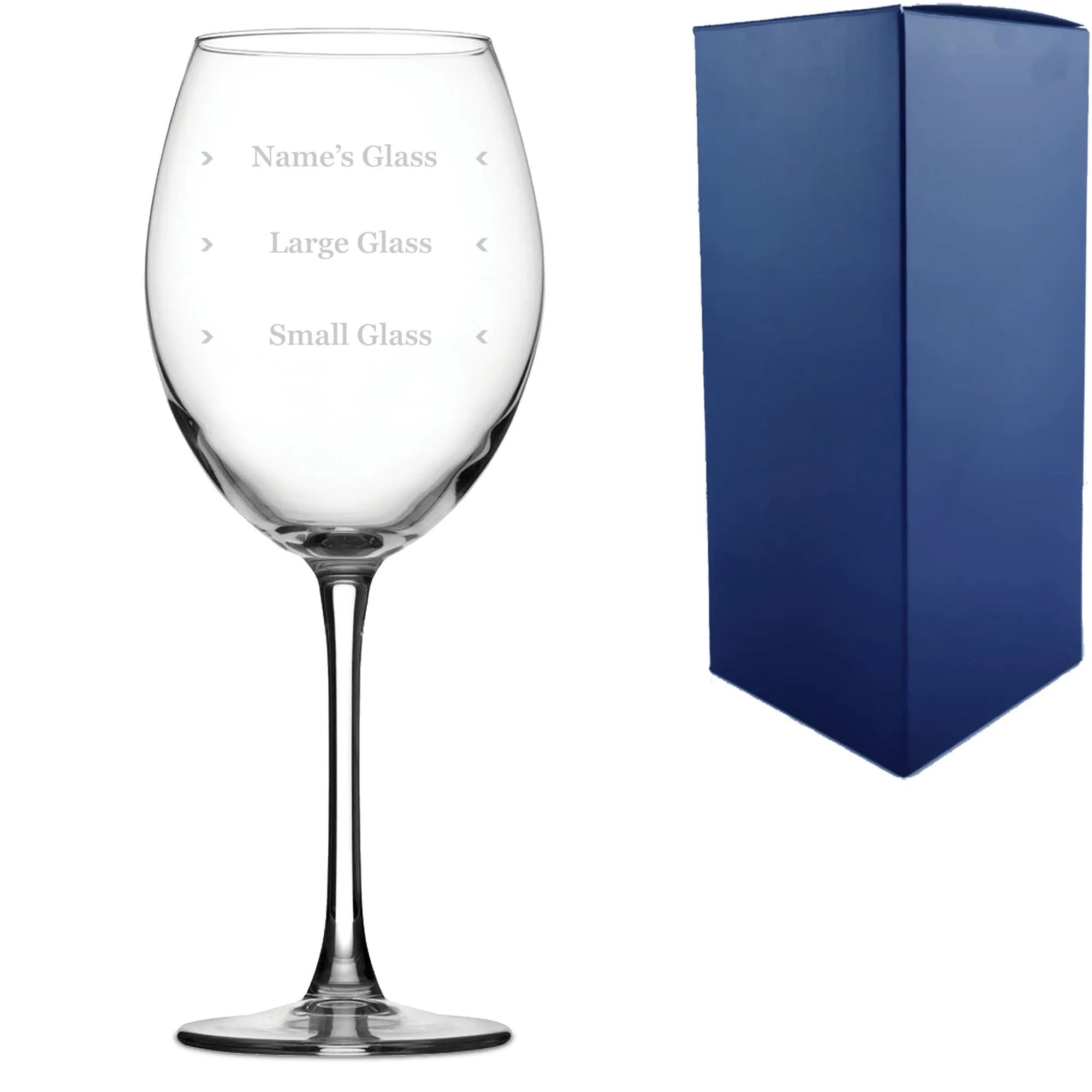 Personalised Engraved Enoteca Wine Glass with Name's Glass Serif Measurements Design, Customise with Any Name