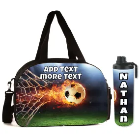 Personalized Full Color Sport Duffel Bag W/ Optional Water Bottle - Soccer