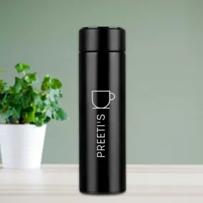 Personalized Thermos Bottle for Coffee With Temperature Display Engraved Name -Tea Cup