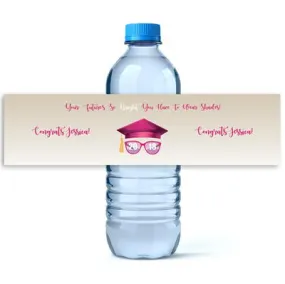 Pink Shades Graduation Water Bottle Labels