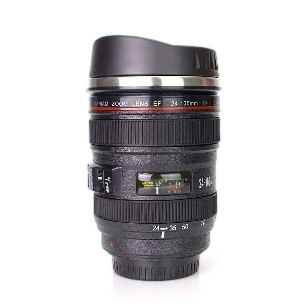 Professional Camera Lens Replica Coffee Cup Mug - Works as a safe too!