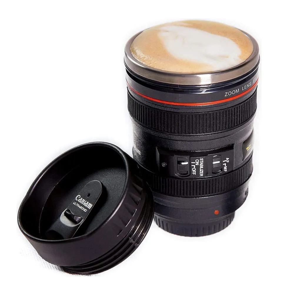 Professional Camera Lens Replica Coffee Cup Mug - Works as a safe too!