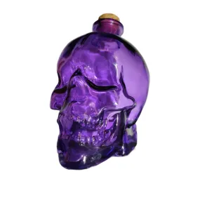 Purple Glass Skull Bottle