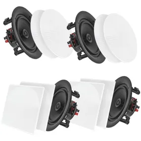 Pyle Home PDICBT286 8 Bluetooth Ceiling/Wall Speakers, 4 pk