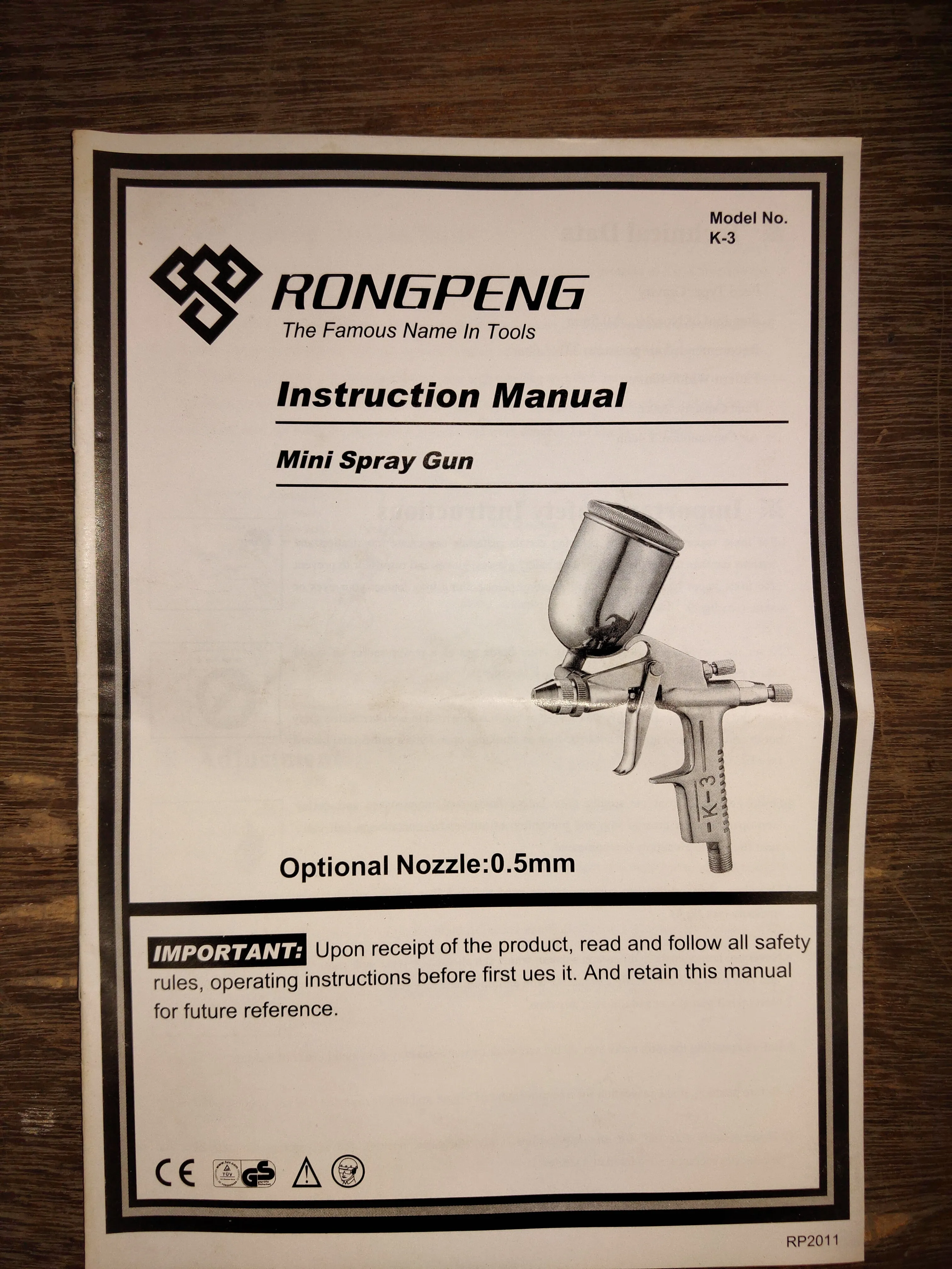 RONG PENG 0.5mm Top Mounted Mini Spray Gun K3 | Model : SG-RPK3