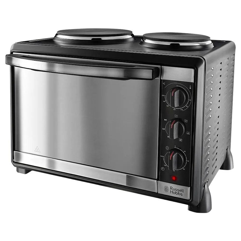 Russell Hobbs Electric Mini Kitchen Oven with 2 Zone Hob - Black | 22780