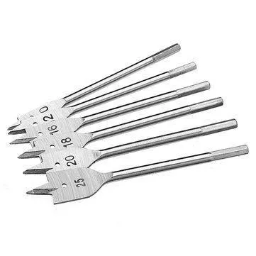 Set of 6 Flat Drill Bit Set For Wood