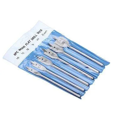 Set of 6 Flat Drill Bit Set For Wood