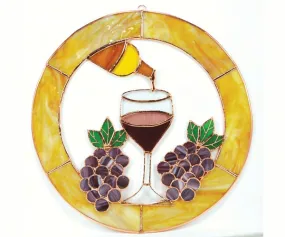 Small Last Drop of Wine Circle Window Panel