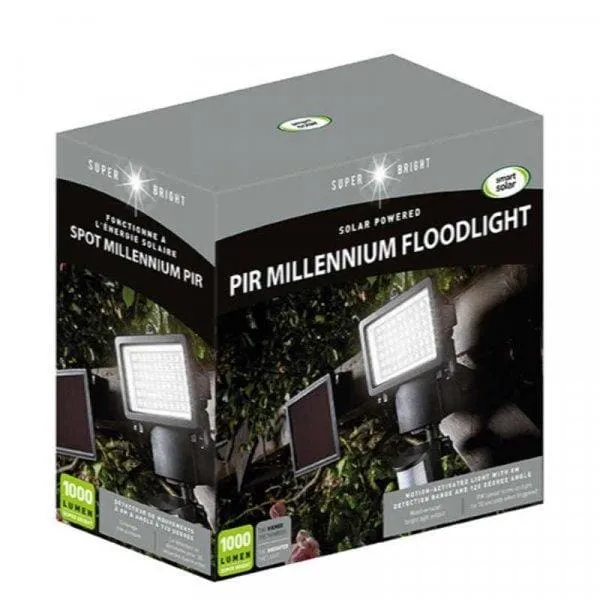 Smart Solar Millennium PIR Security FloodLight