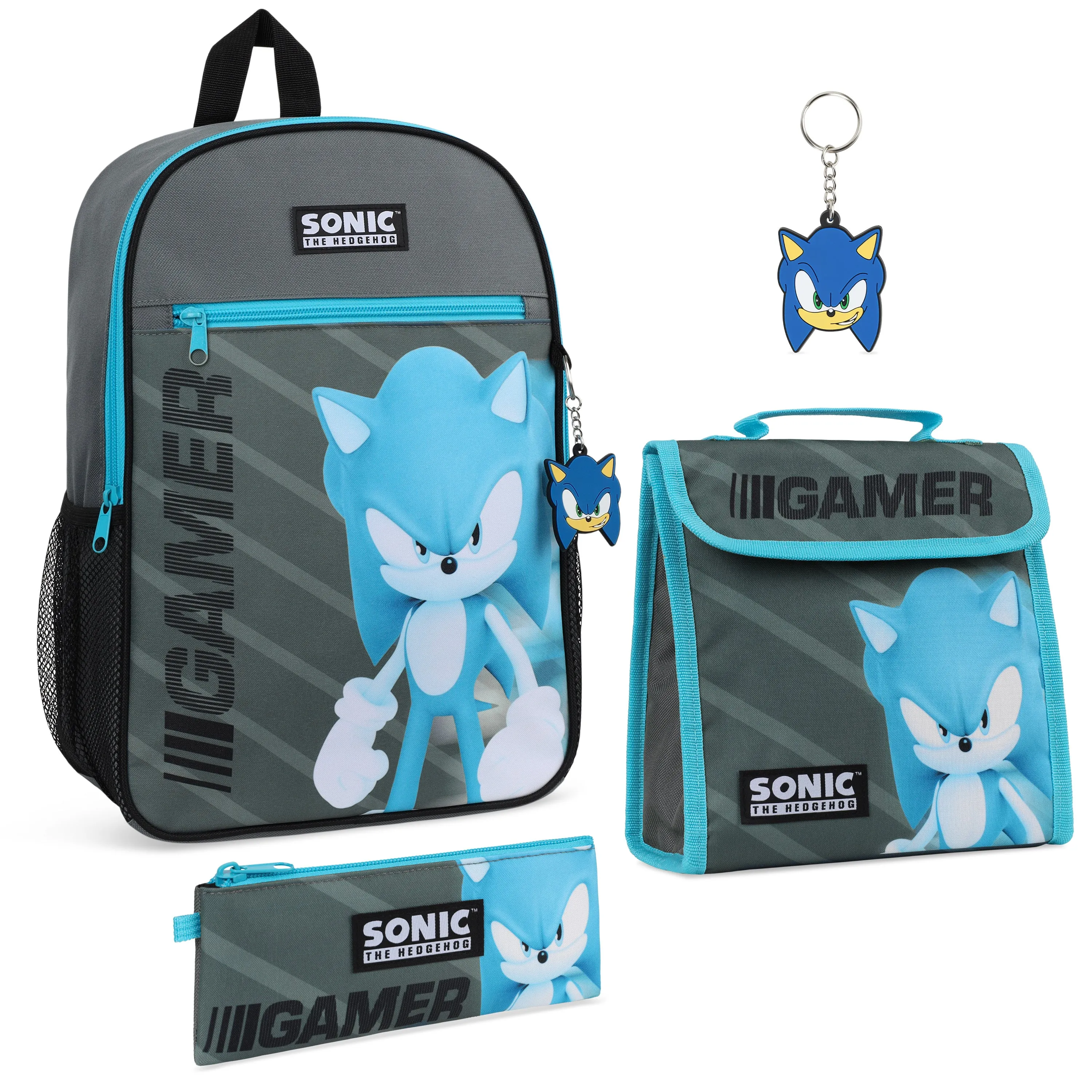 Sonic The Hedgehog Boys Backpack School Bag Sets 4 Piece Kids Bag Set