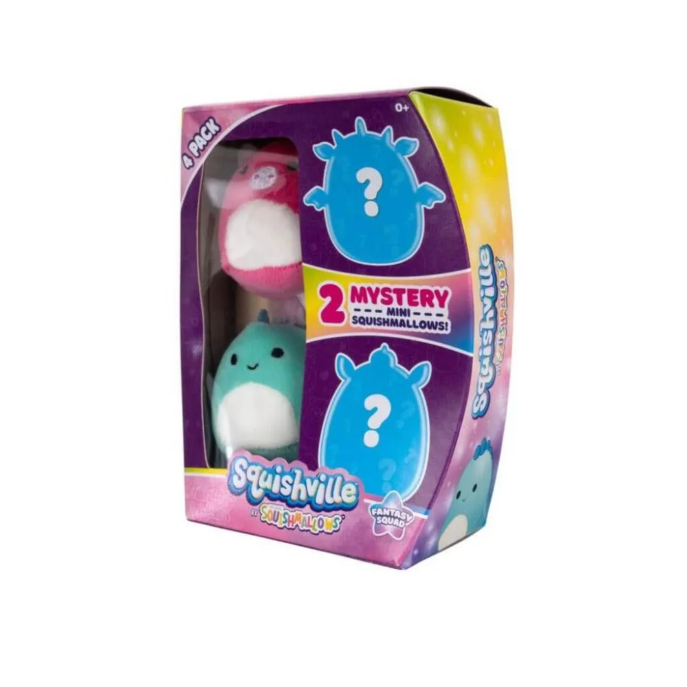 SQUISHMALLOWS SQUISHVILLE - Mini Plush (Squishville Mini Squishmallow 4 Pack) Assorted