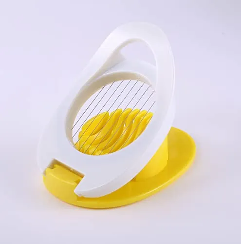 Stainless Steel Wire Egg Slicer, Slice Boiled Eggs Preserved Eggs Hams Bananas Effectively (Yellow)