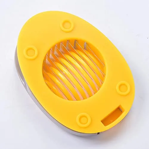 Stainless Steel Wire Egg Slicer, Slice Boiled Eggs Preserved Eggs Hams Bananas Effectively (Yellow)