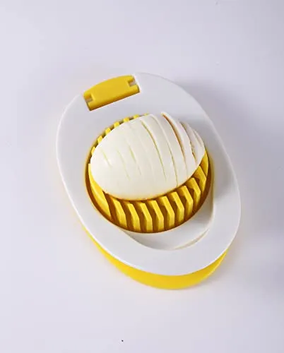 Stainless Steel Wire Egg Slicer, Slice Boiled Eggs Preserved Eggs Hams Bananas Effectively (Yellow)