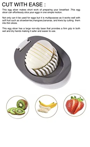 Stainless Steel Wire Egg Slicer, Slice Boiled Eggs Preserved Eggs Hams Bananas Effectively (Yellow)