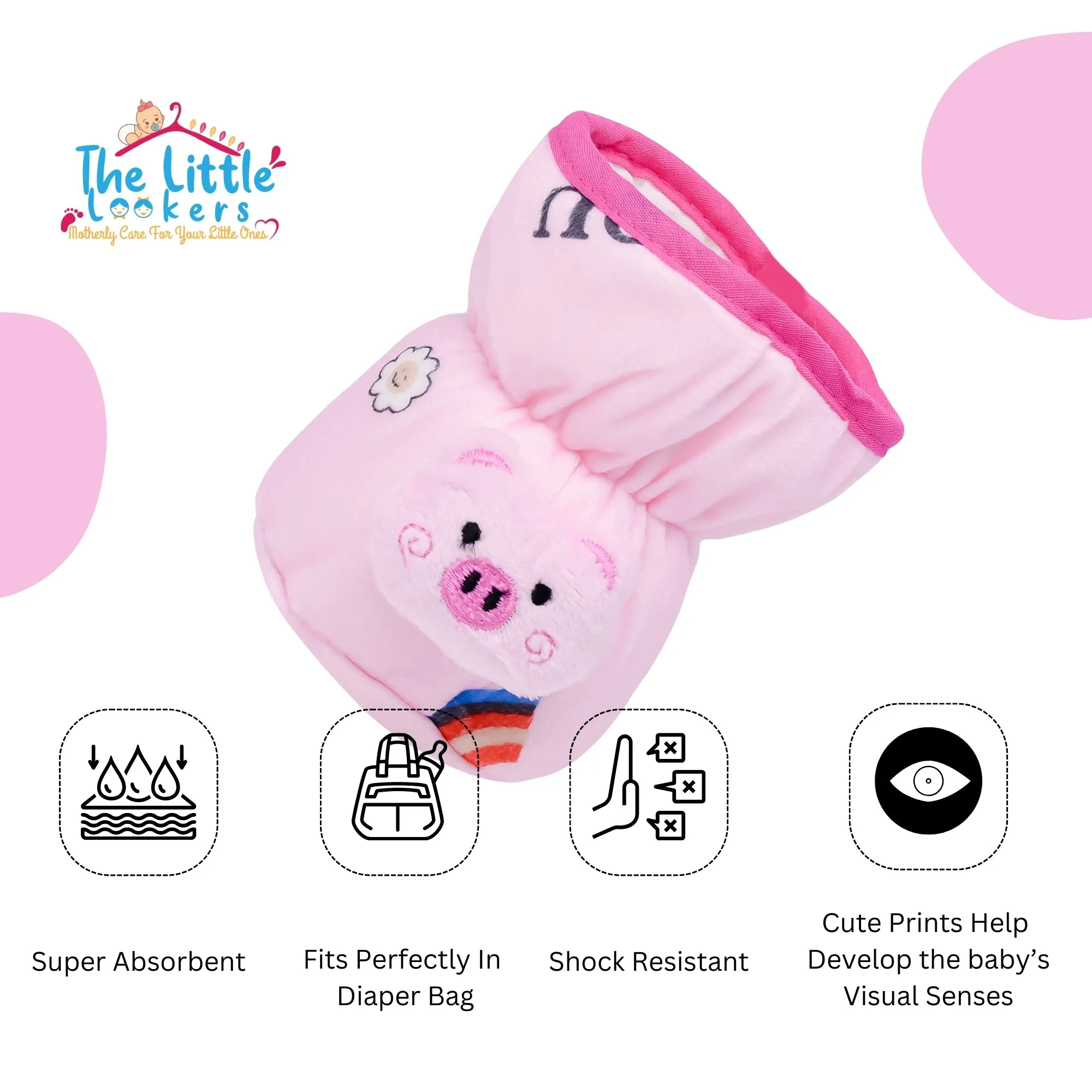 THE LITTLE LOOKERS Soft Plush Stretchable Baby Feeding Bottle Cover with Easy to Hold Strap and Zip l Feeding Bottles Cover