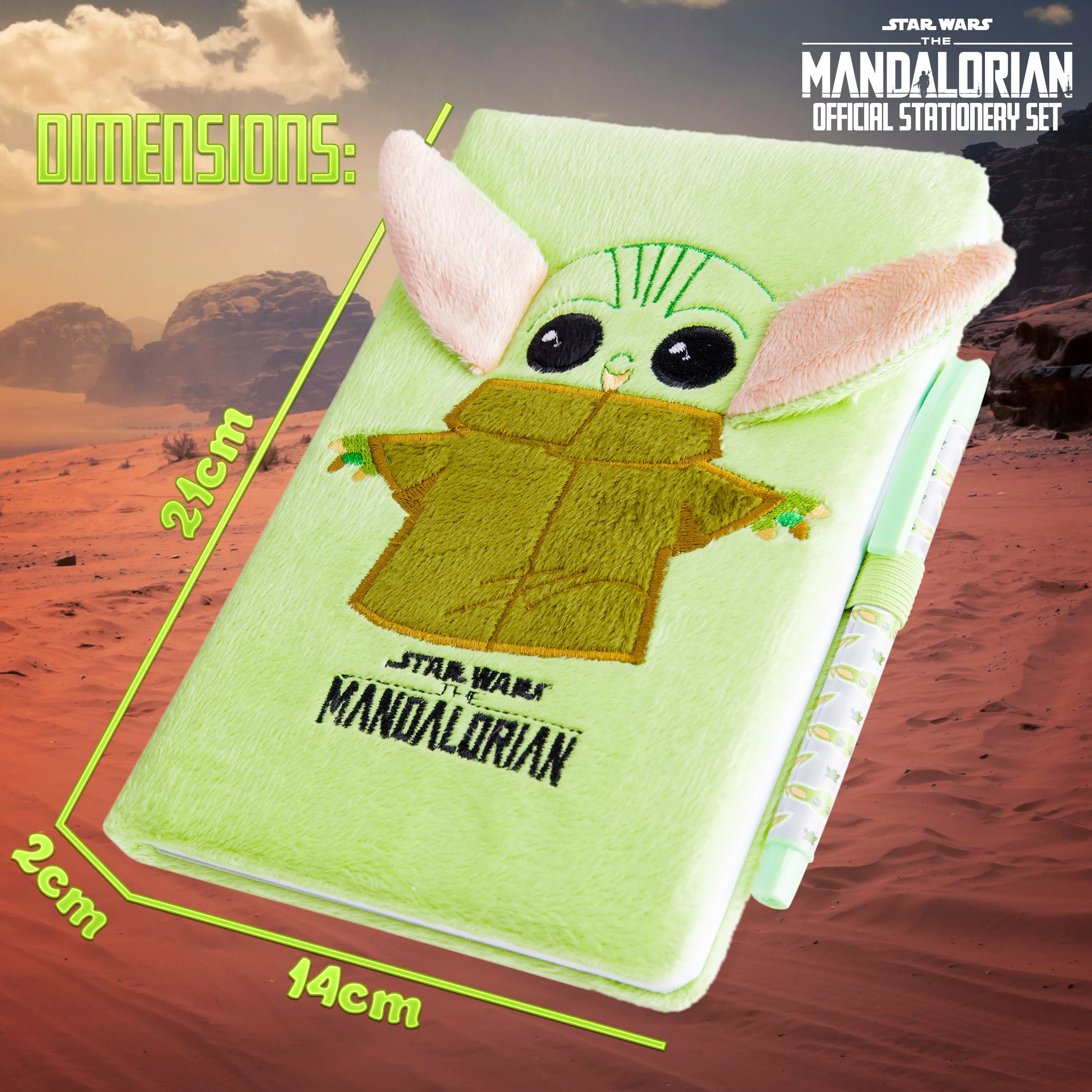 The Mandalorian A5 Notebook and Pen Set for Boys Girls Teens, Baby Yoda Toys Kids Journal Official Merchandise