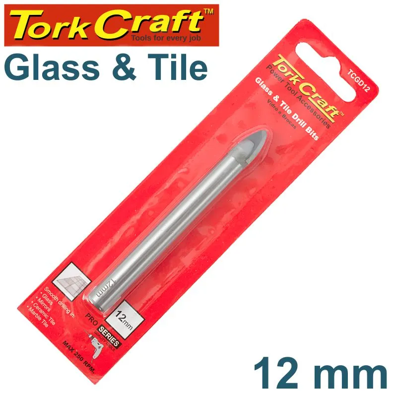 TORK CRAFT GLASS & TILE DRILL 12MM TCGD12