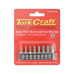 Tork Craft | Screwdriver Bits Torx Tamper Resistant Set 8Pc