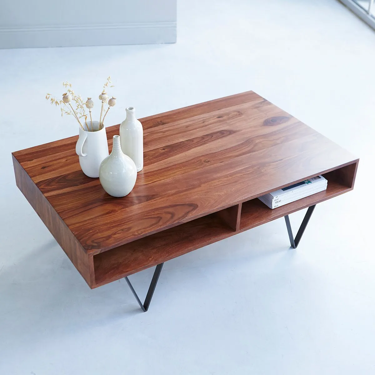 Vayu Coffee Table With Iron Legs