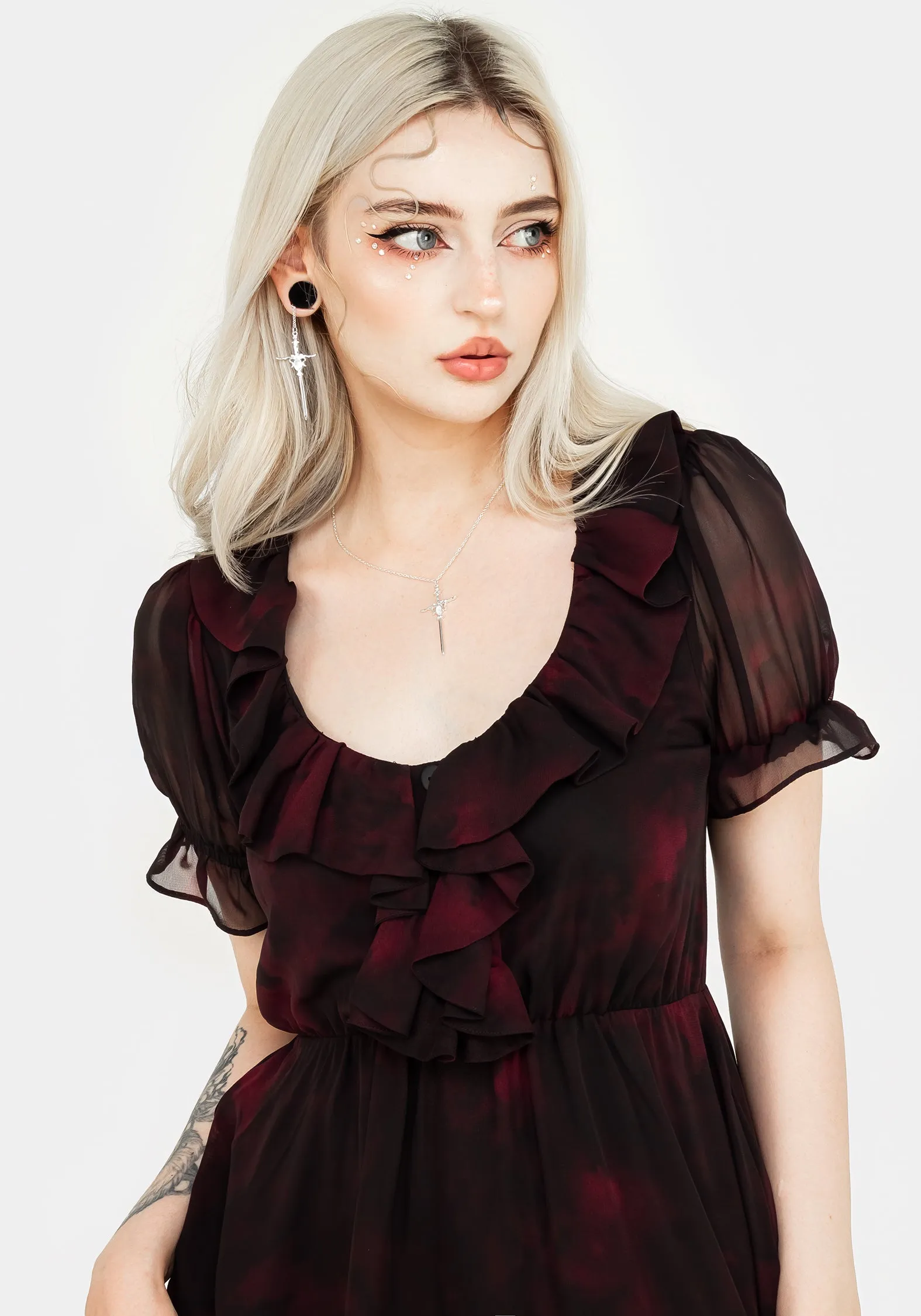 Vesta Chiffon Ruffle Mini Dress