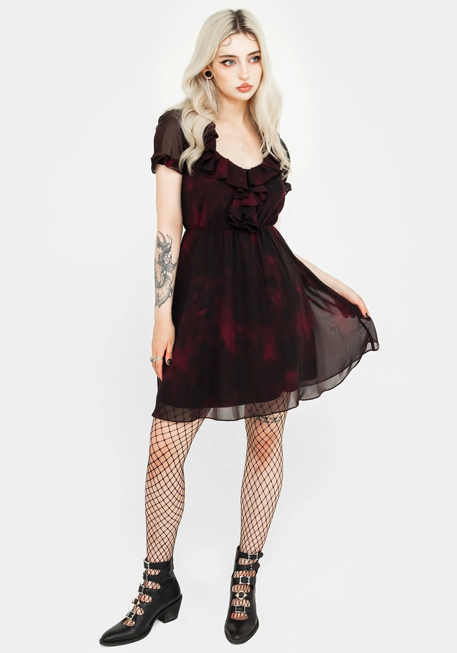 Vesta Chiffon Ruffle Mini Dress