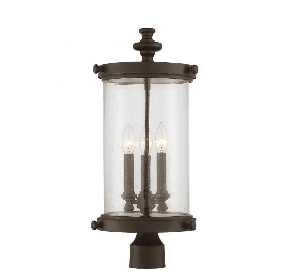 Walnut Outdoor 3 Light Post Lantern