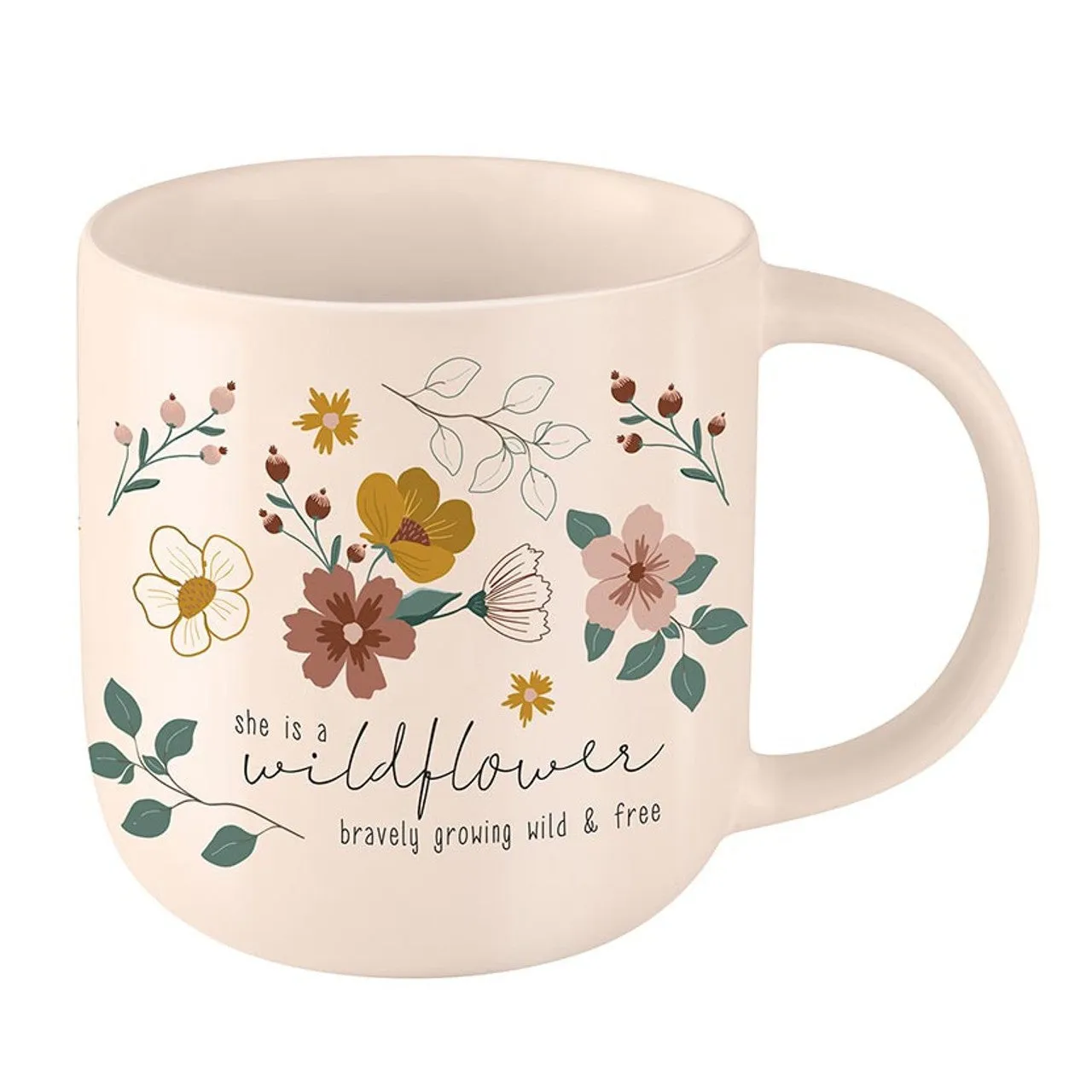 Wild & Free Stoneware Mug in Pale Peach | Coffee Tea Cup | 18oz