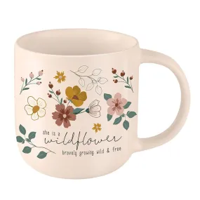 Wild & Free Stoneware Mug in Pale Peach | Coffee Tea Cup | 18oz