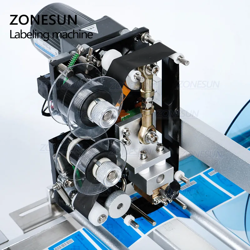 ZONESUN Labeling Machine for Transparent Sticker With Date Printer Printing Labeling Machine